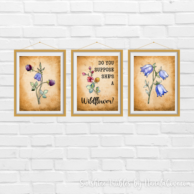 Vintage Wildflower Quotes Wall Art