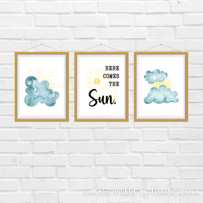 "Here Comes The Sun" Quotes Wall Art
