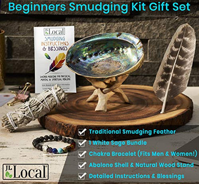 White Sage Smudging Kit Smudge Stick Gift Set (Beginner's Kit)