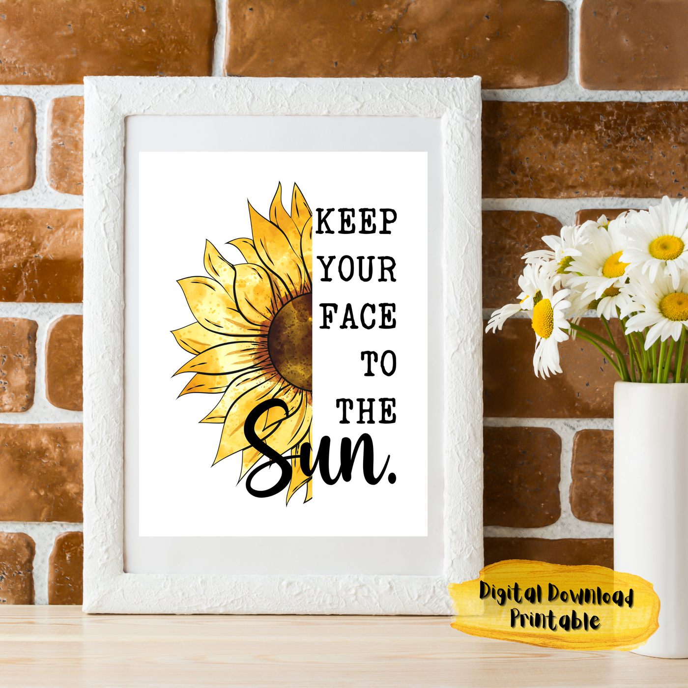 Minimalistische Sonnenblumen-Zitate Wandkunst