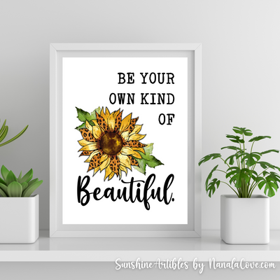 Minimalistische Sonnenblumen-Zitate Wandkunst