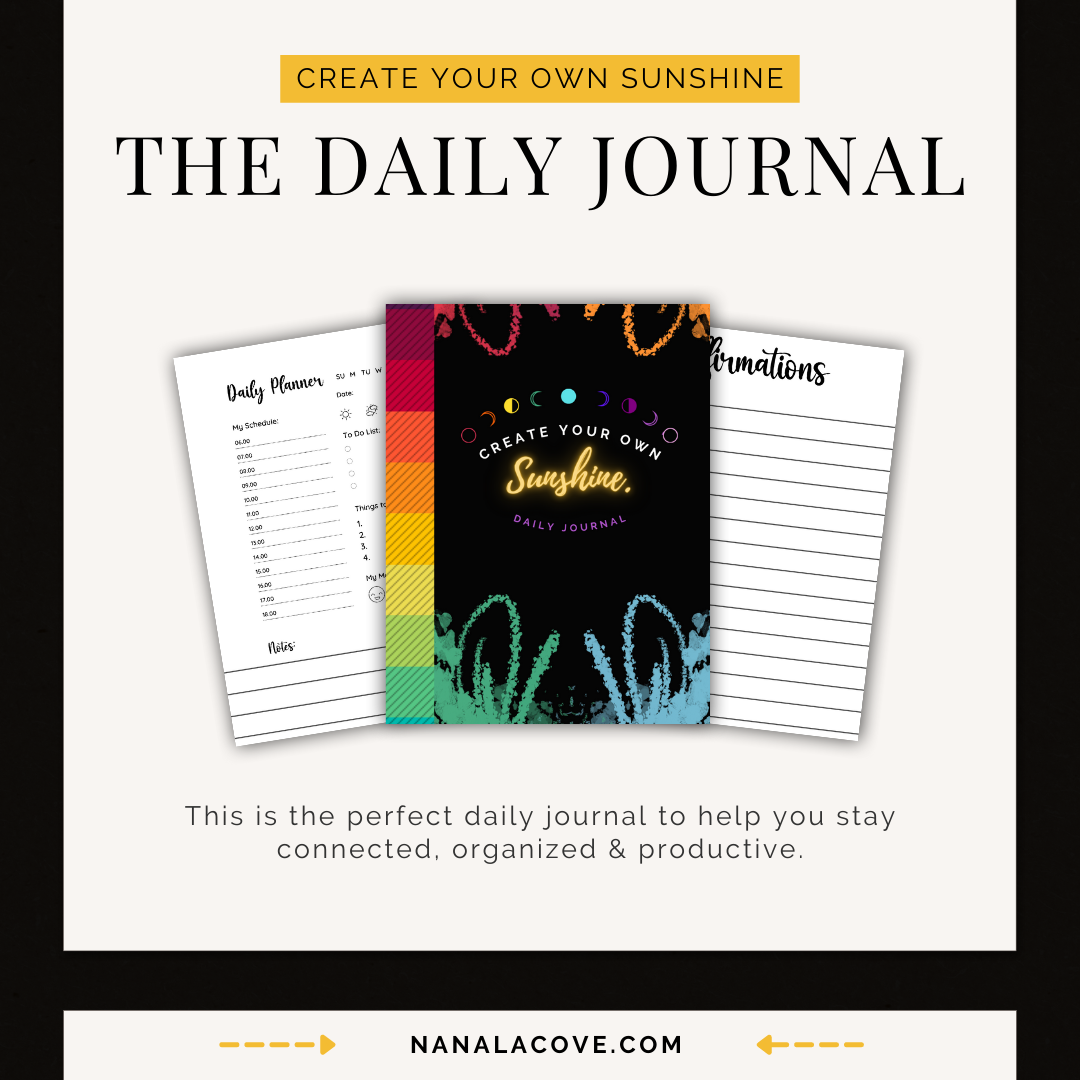 "Create Your Own Sunshine" 5-Minute Daily Journal, Mood Tracker & Planner