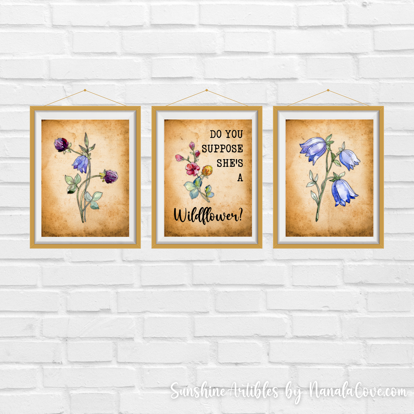 Vintage Wildflower Quotes Wall Art