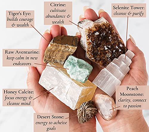 Authentic Healing Crystals Gift Set (Includes Daily Affirmation Cards!)