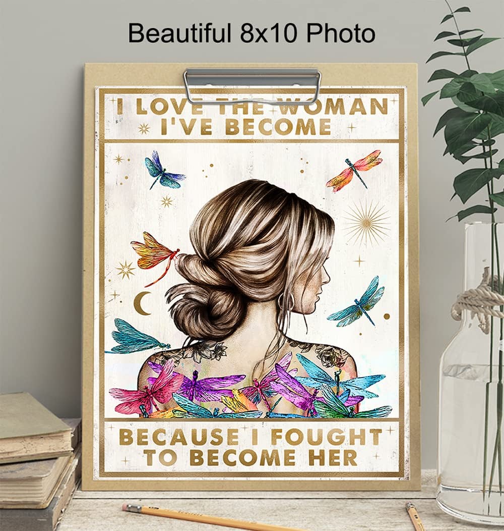 "Ich liebe die Frau, die ich geworden bin" Boho Wall Art Decor