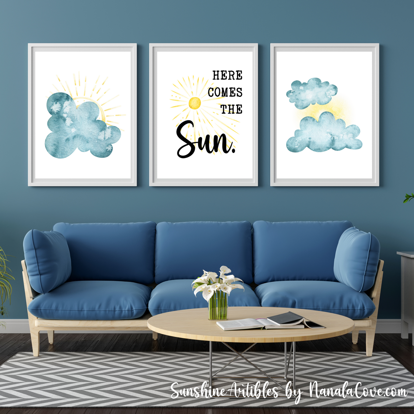 "Here Comes The Sun" Quotes Wall Art