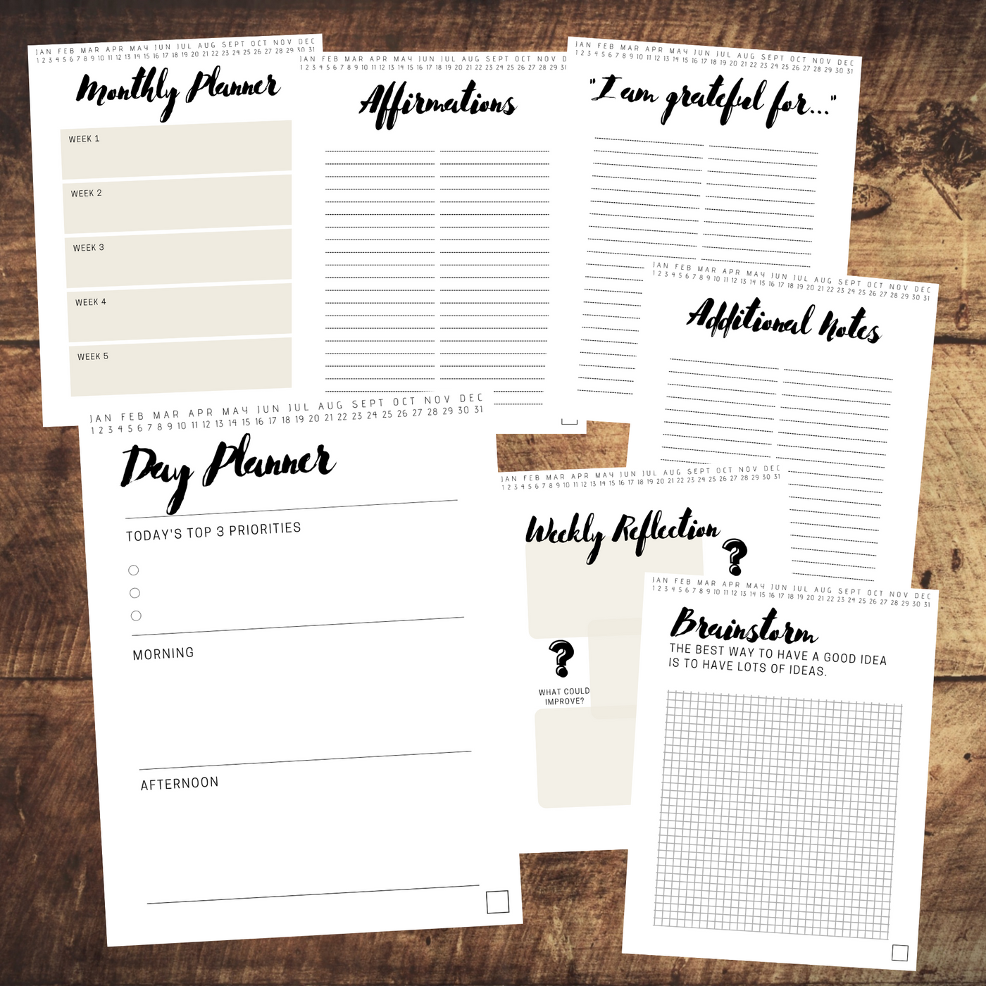 Deluxe Daily Journal, Week Planner & Goal Tracker E-Version (Instant Download!)