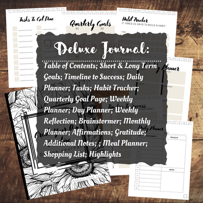 Deluxe Daily Journal, Week Planner & Goal Tracker E-Version (Instant Download!)