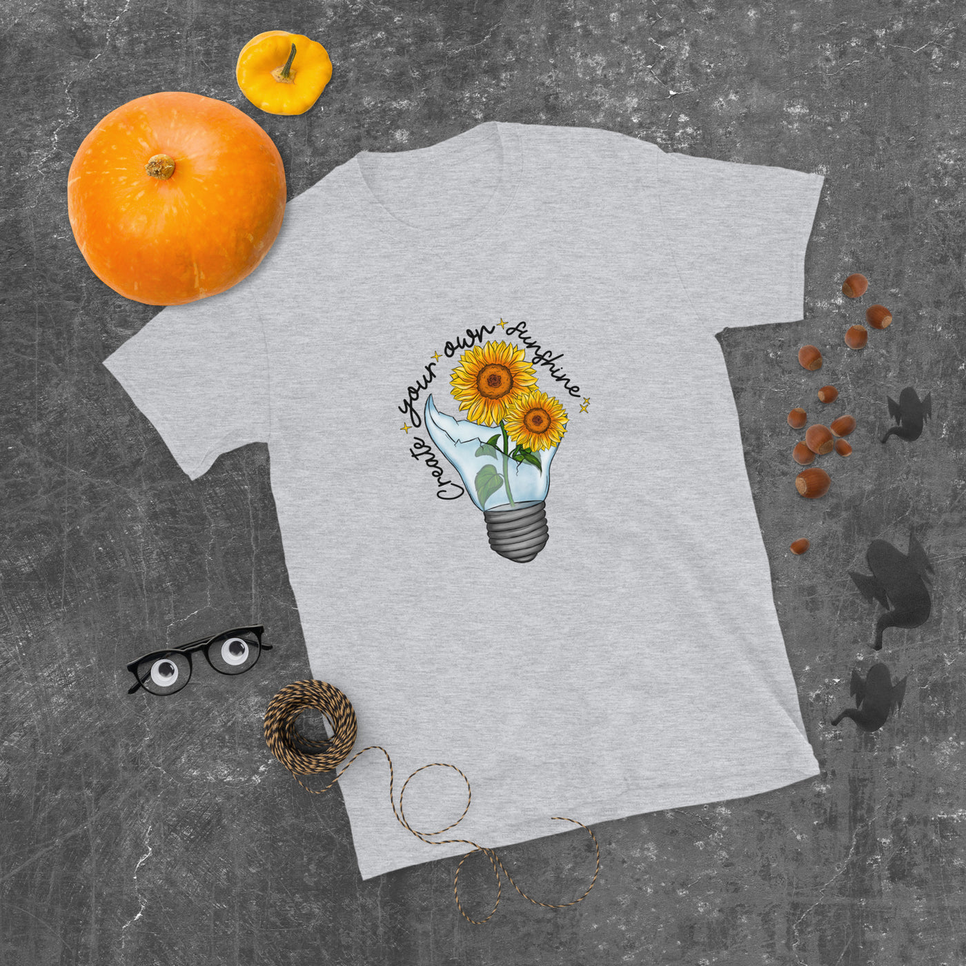 "Create Your Own Sunshine" Broken Bulb Art T-Shirt