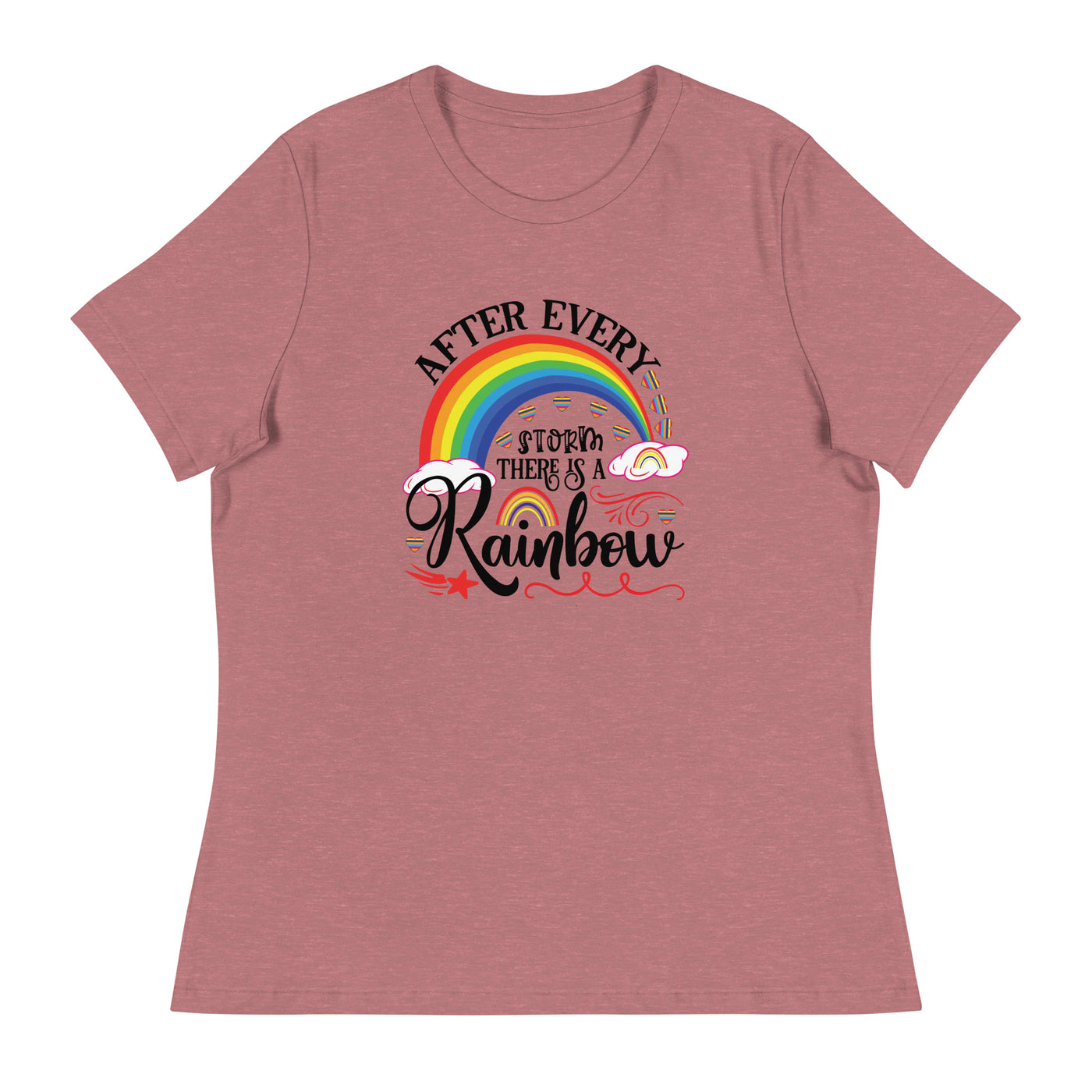 "Nach jedem Sturm ist ein Regenbogen" Frauen-T-Shirt mit V-Ausschnitt